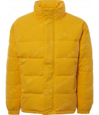 Mens Yellow Puffer Jacket Puffer Jacket men front product view | Dash Racegear — Mens Yellow Puffer Jacket - Dash Racegear