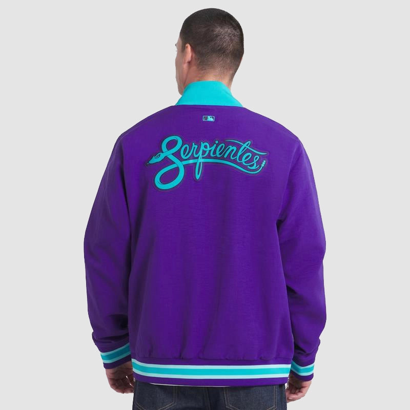 Arizona Diamondbacks Nike Purple 2025 City Connect Jacket Jacket unisex detail view 2 | Dash Racegear — 2025 City Connect Arizona Diamondbacks Jacket – Nike Purple Edition