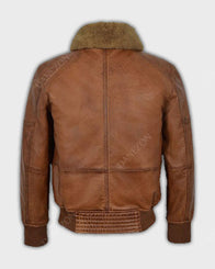 Mens AIR Force Aviator Brown Bomber Jacket Bomber Jacket men detail view 2 | Dash Racegear — Mens Brown Bomber AIR Force Jacket