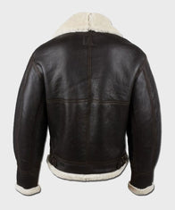 Mens Black Leather Aviator B3 Jacket Jacket men detail view 4 | Dash Racegear — Black B3 Shearling Aviator Leather Jacket