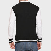 Mens Black And White Varsity Jacket Varsity Jacket unisex detail view 3 | Dash Racegear — Mens Black And White Varsity Jacket For Sale
