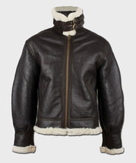 Mens Black Leather Aviator B3 Jacket Jacket men detail view 3 | Dash Racegear — Black B3 Mens Shearling Leather Jacket