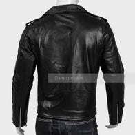 Mens Black Motorcycle Leather Jacket Leather Jacket men detail view 4 | Dash Racegear — Mens Motorcycle Style Black Leather Jacket