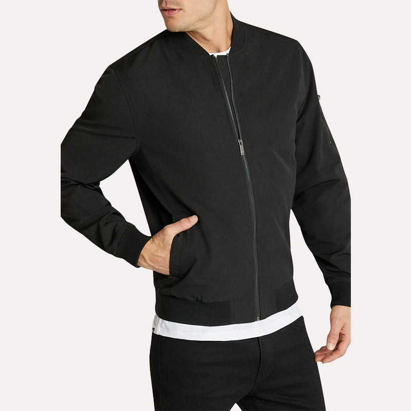 Eric Black Bomber Jacket Bomber Jacket unisex detail view 2 | Dash Racegear — Black Bomber Jacket