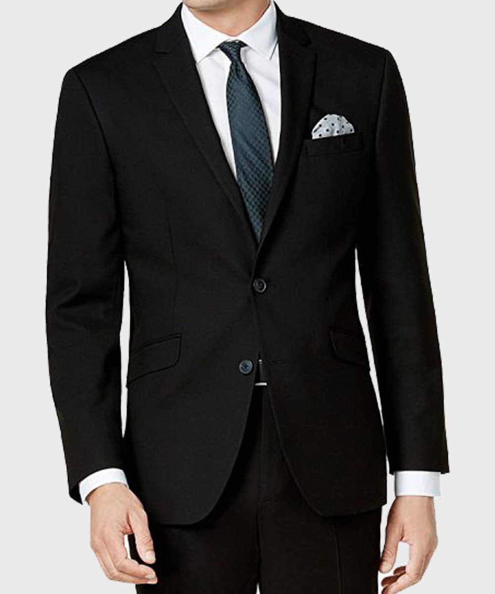 Mens Business Black Suit Fashion Apparel men detail view 2 | Dash Racegear — Gentleman Style Black Two Buttons Suit for Mens