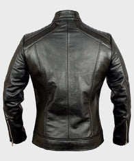 Mens Black Biker Cafe Racer Jacket Jacket men detail view 3 | Dash Racegear — Mens Cafe Racer Biker Black Leather Jacket