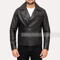 Jordan Classic Black Leather Jacket Leather Jacket unisex detail view 2 | Dash Racegear — Mens Classic Black Leather Jacket