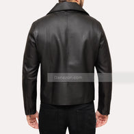 Jordan Classic Black Leather Jacket Leather Jacket unisex detail view 5 | Dash Racegear — faux black leather jacket for mens