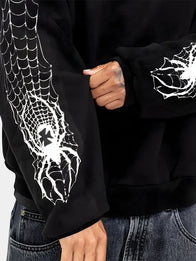 Spider Crest Hoodie Hoodie unisex detail view 4 | Dash Racegear — Men’s Von Dutch black hoodie, spider crest graphic, perfect for casual outings and layering.