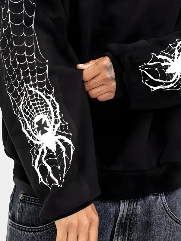 Spider Crest Hoodie Hoodie unisex detail view 4 | Dash Racegear — Men’s Von Dutch black hoodie, spider crest graphic, perfect for casual outings and layering.