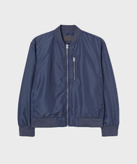 Mens Blue Bomber Jacket Bomber Jacket men front product view | Dash Racegear — Mens Bomber Blue Jacket