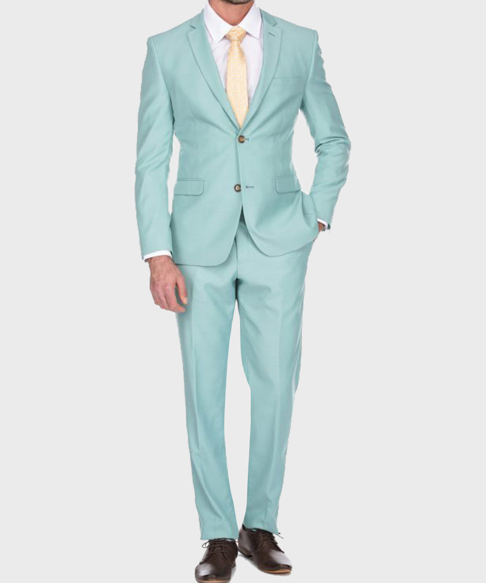 Mens Blue Slimfit Suit Fashion Apparel men front product view | Dash Racegear — Gentleman BlueTwo Buttons Suit
