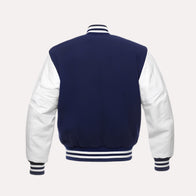 Mens Blue and White Varsity Jacket Varsity Jacket men detail view 2 | Dash Racegear — Blue and White Varsity Jacket For Men’s