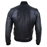 Matthew Black Bomber Leather Jacket Bomber Jacket unisex detail view 2 | Dash Racegear — Bomber Black Leather Jacket