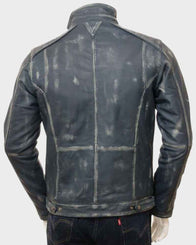 Café Racer Mens Blue Waxed Jacket Jacket men detail view 2 | Dash Racegear — Café Racer Mens Blue Waxed Jacket