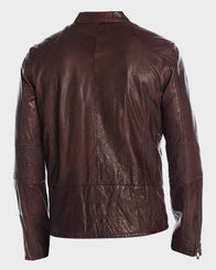 Mens Café Racer Maroon Jacket Biker Jacket men detail view 2 | Dash Racegear — Mens Café Racer Maroon Jacket