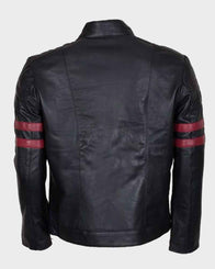 Mens Red Stirpe Mayhem Retro Black Jacket Biker Jacket men detail view 2 | Dash Racegear — Mens Red Stirpe Mayhem Retro Black Jacket