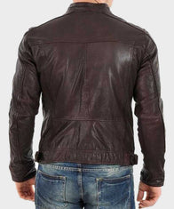 Mens Brown Casual Leather Jacket Leather Jacket men detail view 2 | Dash Racegear — Mens Casual Brown Leather Jacket