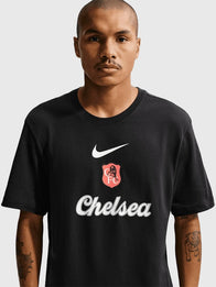 Chelsea Nike T-Shirt Shirt unisex detail view 3 | Dash Racegear — Chelsea F.C. Nike Black T-Shirt, men’s 2026 edition, ideal for fans showing support on and off the pitch.