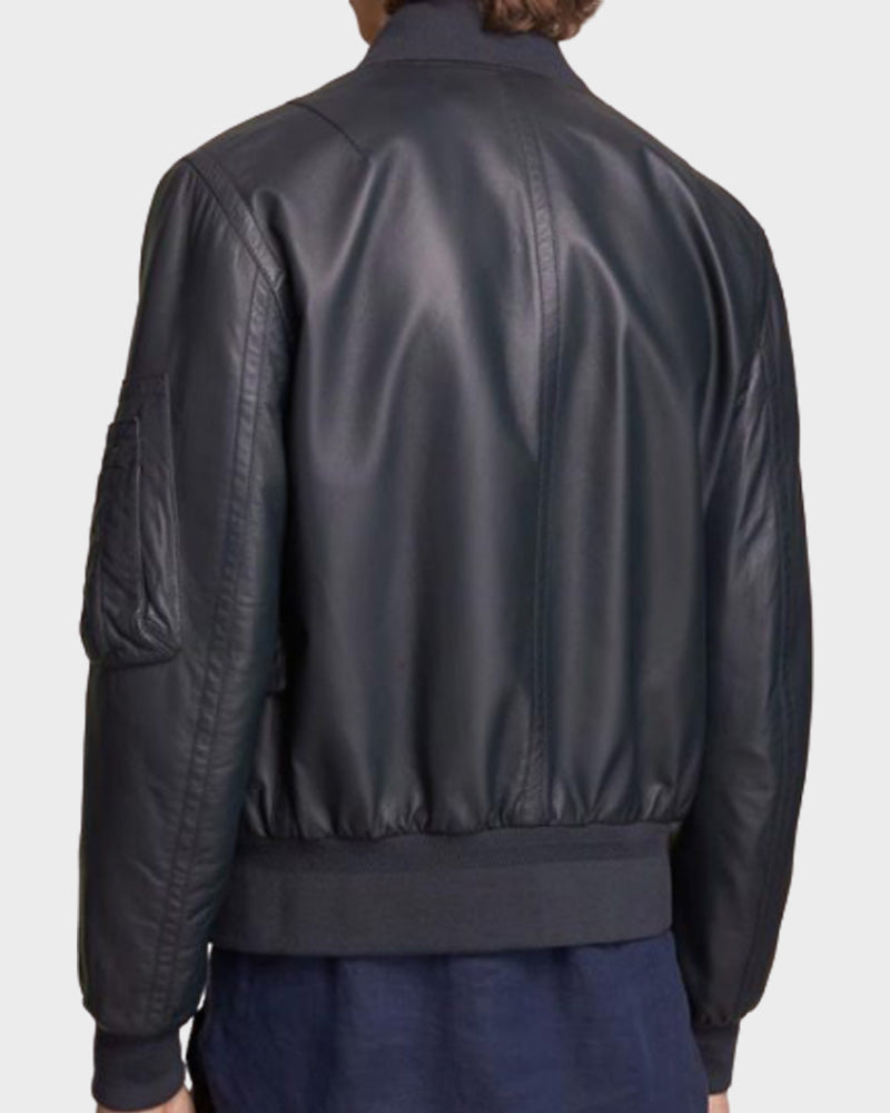 Mens Black Multi Pockets Flight Bomber Jacket Bomber Jacket men detail view 2 | Dash Racegear — Mens Black Multi Pockets Flight Bomber Jacket