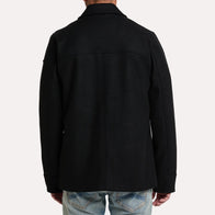Mens Four Pocket Black Wool Coat Coat men detail view 2 | Dash Racegear — Four Pocket Black Wool Coat