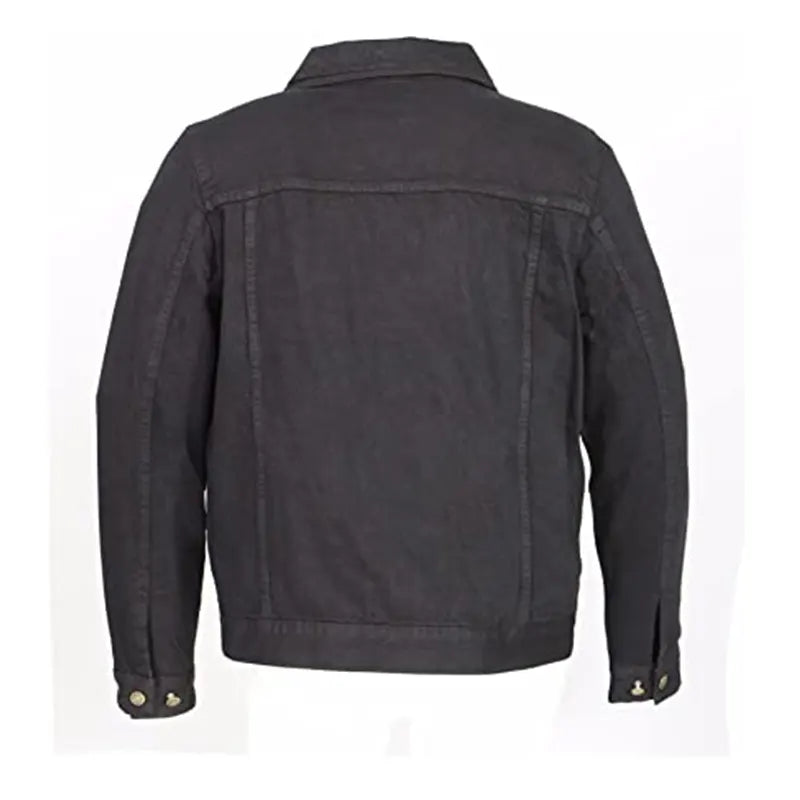 Mens Shirt Style Collar Grey Denim Jacket Denim Jacket men detail view 2 | Dash Racegear — Shirt Style Collar Denim Jacket Grey