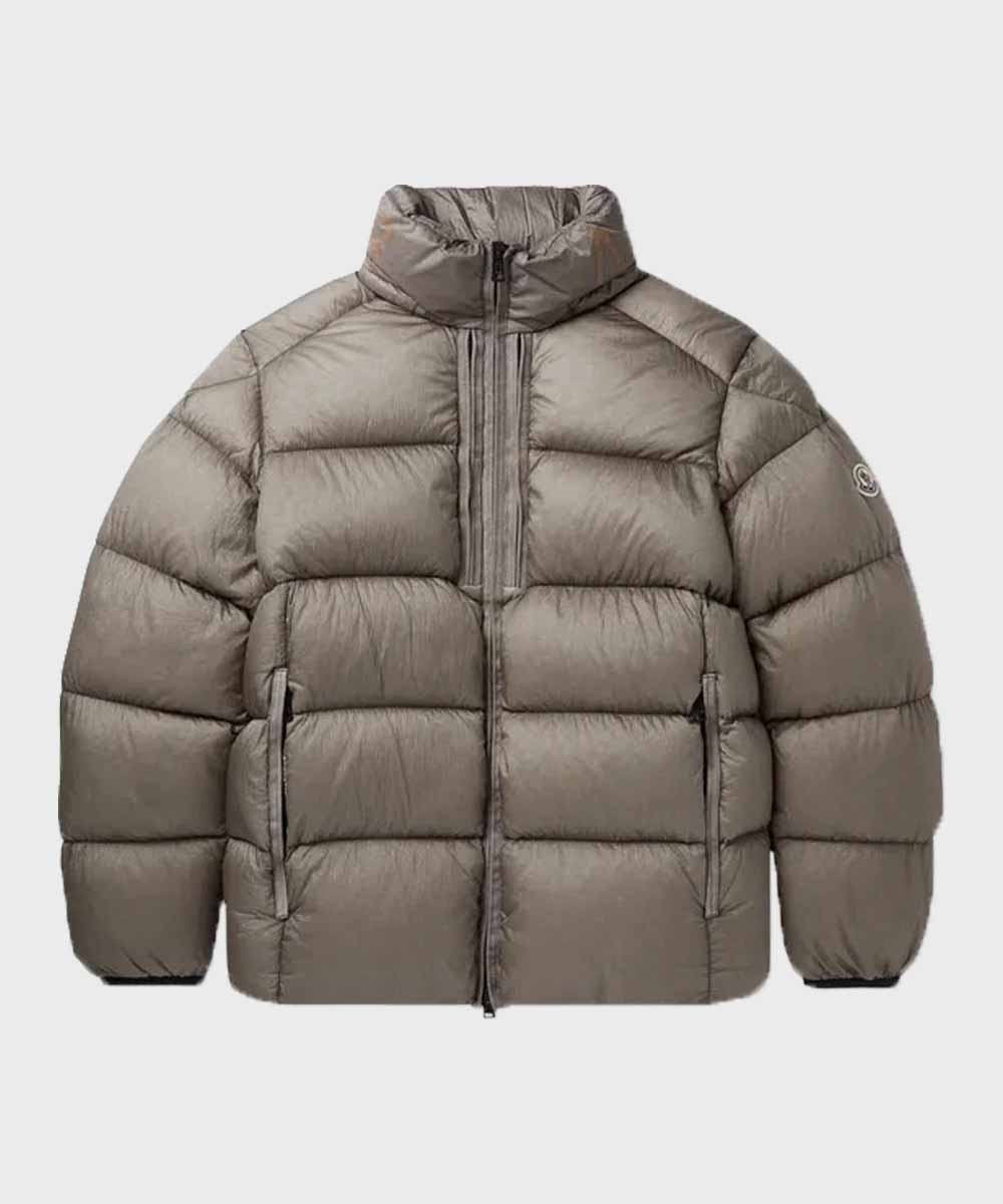 Mens Grey Puffer Jacket Puffer Jacket men front product view | Dash Racegear — Mens Puffer Grey Parachute Down Jacket