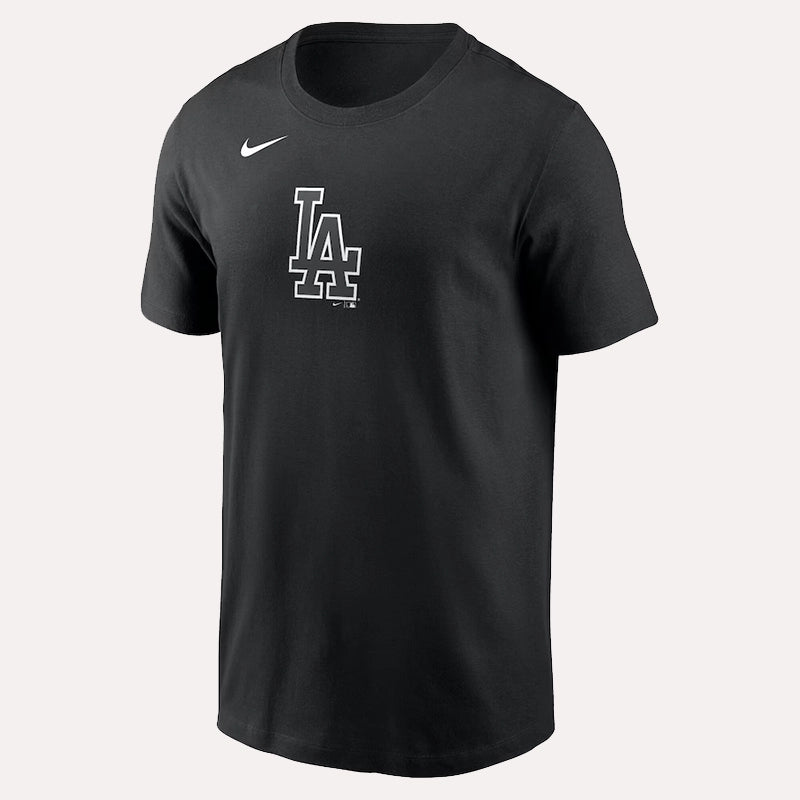 Dodgers Nike Black Lights Out Color Pop T-Shirt Shirt unisex detail view 2 | Dash Racegear — Dodgers Black T-Shirt – Color Pop Look by Nike