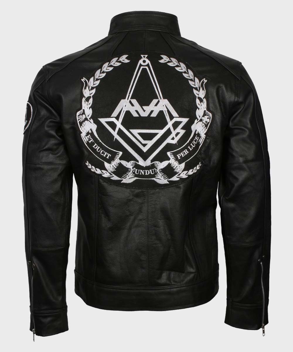 Mens Black Leather Love Jacket Jacket men detail view 4 | Dash Racegear — Mens Black Love Jacket