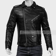 Mens Black Motorcycle Leather Jacket Leather Jacket men detail view 3 | Dash Racegear — Motorcycle Black Leather Jacket Mens