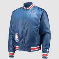 NBA Nike Blue 75th Anniversary Courtside Jacket Jacket unisex detail view 2 | Dash Racegear — Anniversary NBA Jacket – Blue Nike Courtside Drop