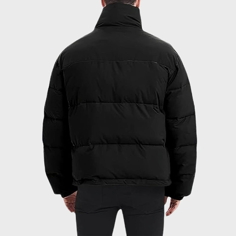 Mens Black Parachute Puffer Jacket Puffer Jacket men detail view 3 | Dash Racegear — Mens Parachute Black Puffer Jacket