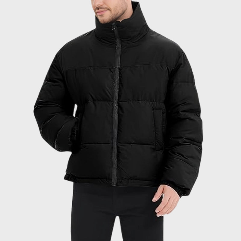 Mens Black Puffer Padded Jacket Puffer Jacket men detail view 2 | Dash Racegear — Mens Black Puffer Padded Jacket