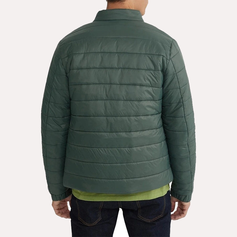 Mens Green Puffer Jacket Puffer Jacket men detail view 3 | Dash Racegear — Green Puffer Jacket