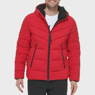 Men’s Puffer Red Jacket Puffer Jacket unisex detail view 2 | Dash Racegear — Men's Puffer Red Jacket