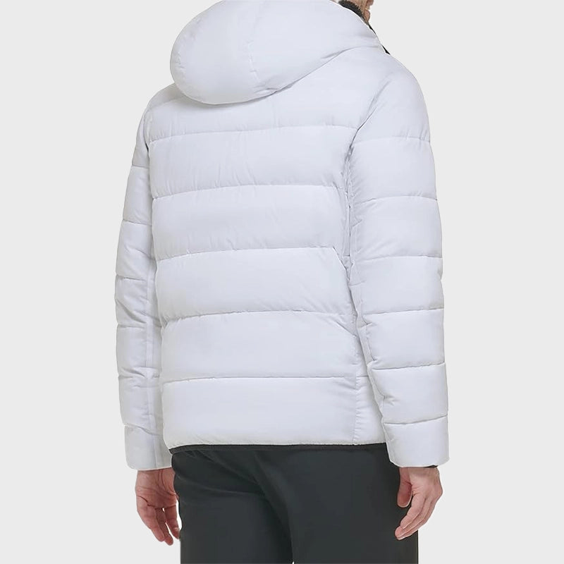 Mens White Puffer Jacket Puffer Jacket unisex detail view 4 | Dash Racegear — Mens Puffer White Jacket