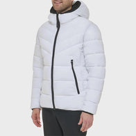 Mens White Puffer Jacket Puffer Jacket unisex detail view 3 | Dash Racegear — Mens White Puffer Jacket