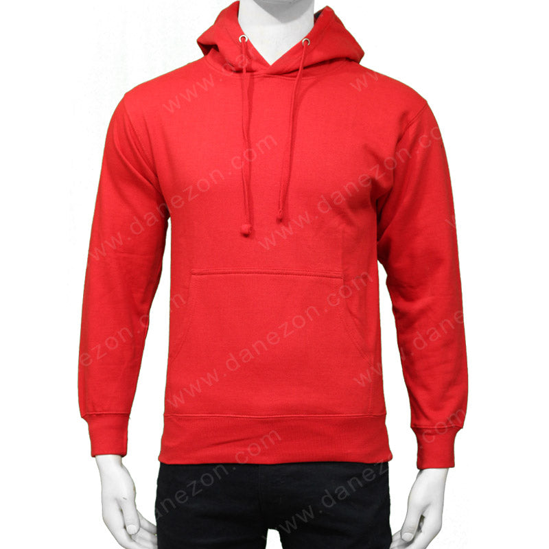 Mens Red Hoodie Hoodie men front product view | Dash Racegear — Mens Red Plain Hoodie