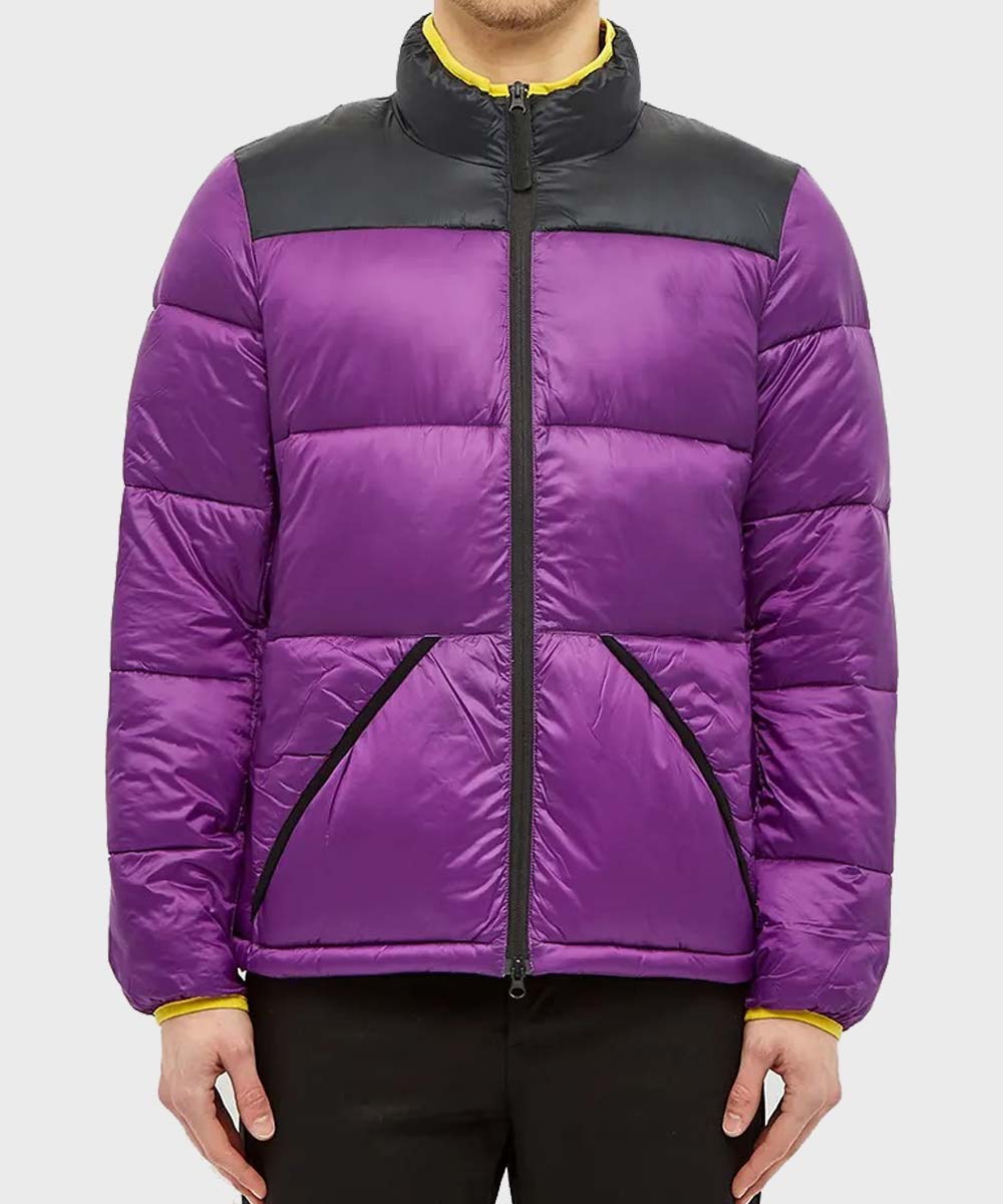 Mens Purple Puffer Jacket Puffer Jacket men detail view 2 | Dash Racegear — Mens Purple Puffer Jacket