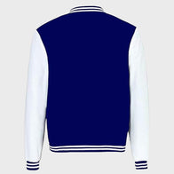 Mens Royal Blue & White Varsity Jacket Varsity Jacket unisex detail view 2 | Dash Racegear — Mens Royal Blue & White Varsity Jacket