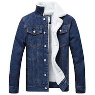 Mens Sherpa Denim Jacket Denim Jacket men front product view | Dash Racegear — Mens Sherpa Denim Jacket