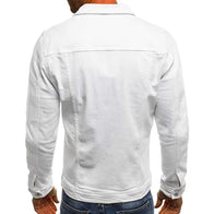 Mens White Denim Jacket Denim Jacket men detail view 2 | Dash Racegear — Mens White Denim jean Jacket