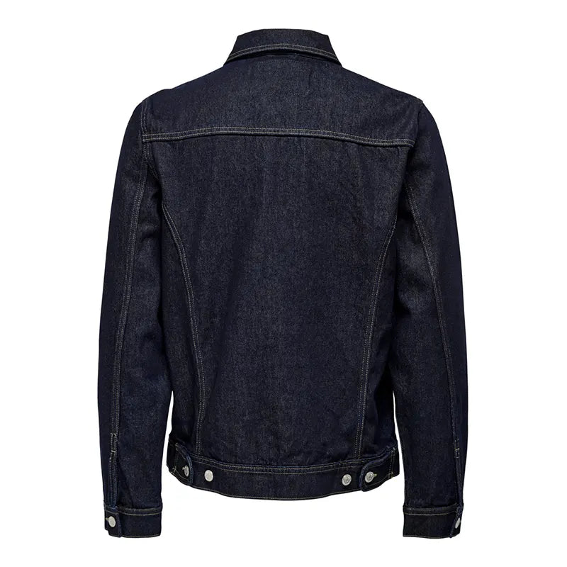 Mens Blue Jeans Denim Jacket Denim Jacket men detail view 2 | Dash Racegear — Mens Shirt Style Collar Denim Jeans Jacket