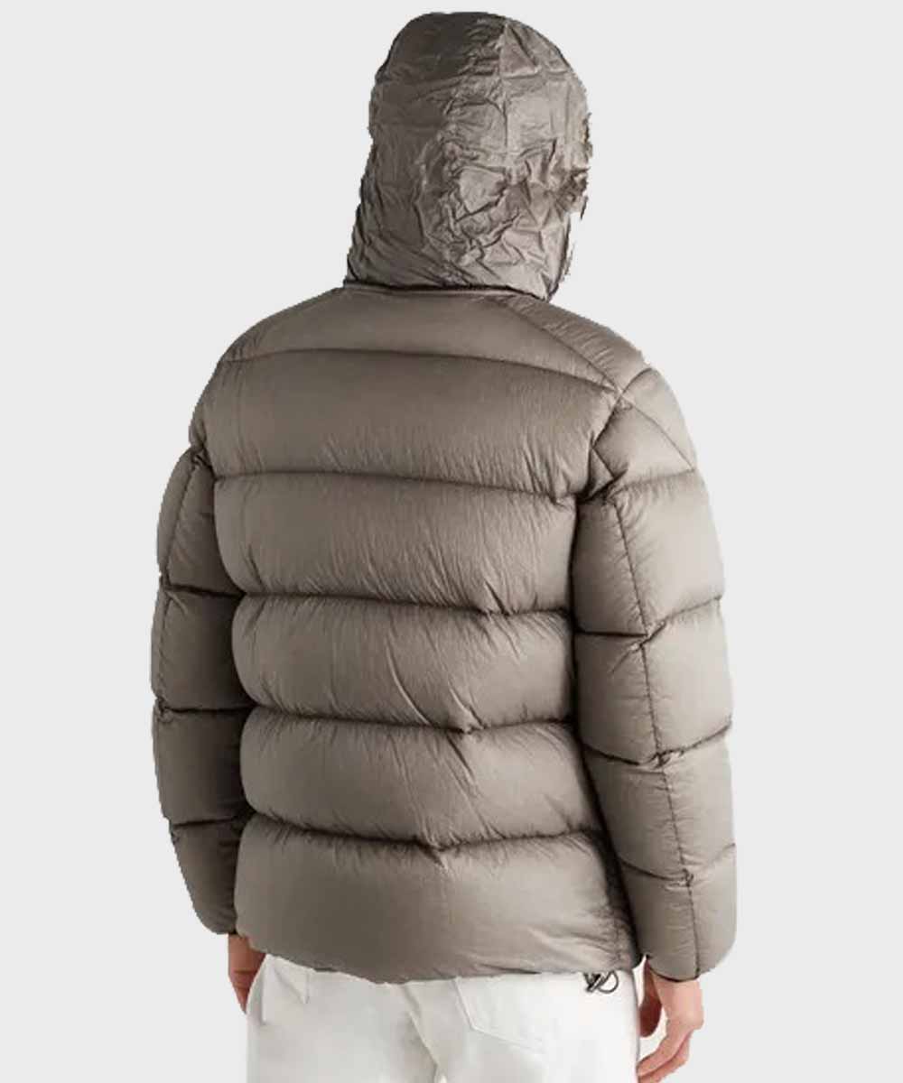 Mens Grey Puffer Jacket Puffer Jacket men detail view 3 | Dash Racegear — Mens Grey Causal Winter Puffer Jacket