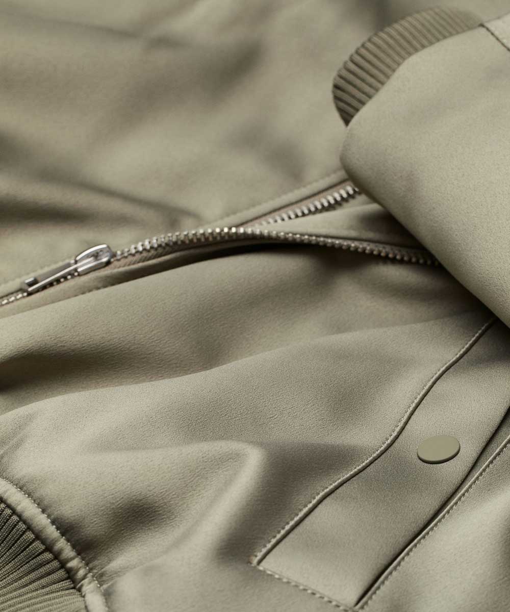 Mens Olive Grey Bomber Jacket Bomber Jacket men detail view 2 | Dash Racegear — Mens Bomber Olive Grey Jacket