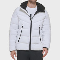 Mens White Puffer Jacket Puffer Jacket unisex detail view 2 | Dash Racegear — White Puffer Zip-up Jacket For Mens