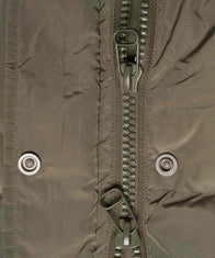 Mens Burnt Olive Long Coat Jacket men detail view 4 | Dash Racegear — Burnt Olive Mens Winter Long Coat with Hood