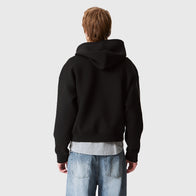 Weekday Scuba Hoodie Hoodie unisex detail view 5 | Dash Racegear — Oversized black pullover hoodie in fleece by Weekday