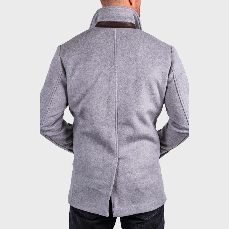 Mens Wool Blend Topcoat Coat men detail view 2 | Dash Racegear — Mens Wool Blend Topcoat