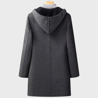Men’s Wool Hooded Mid-length Coat Coat unisex detail view 2 | Dash Racegear — Men's Wool Hooded Mid-length Coat